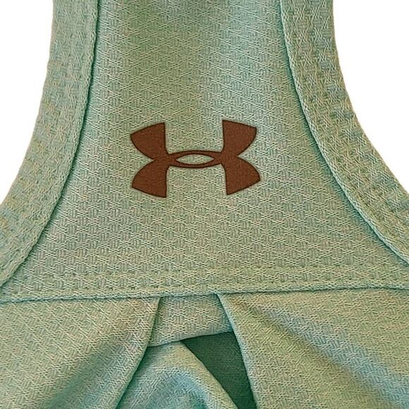 Under Armour Womens Racerback Center Back Pleat Cinched Hem Tank Top Aqua Small - Picture 3 of 7